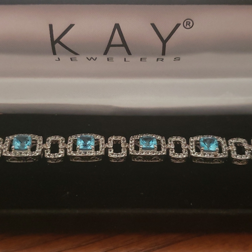 Sterling Silver Blue Topaz Sapphire Bracelet